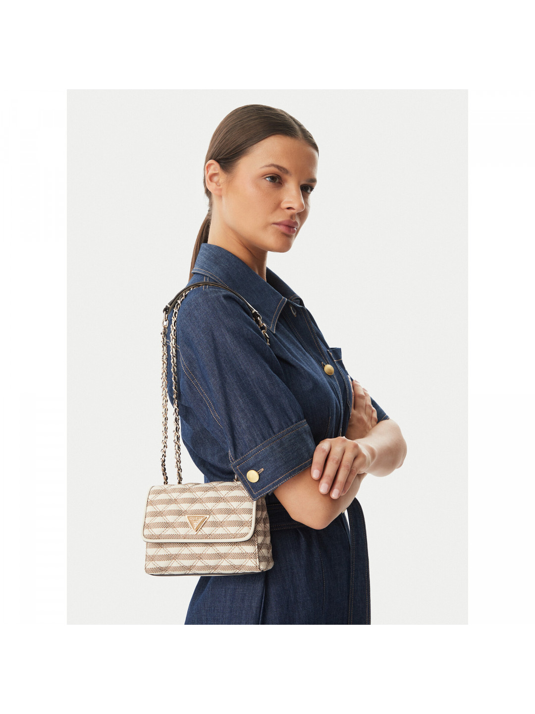 Kabelka Guess Giully II Mini HWAG96 73740 Béžová